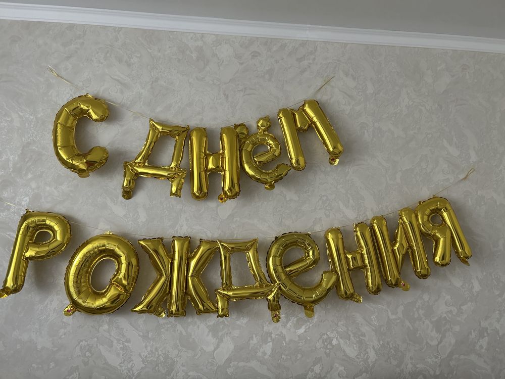 Надпись шарами “С днем рождения”