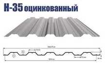 Профнастил оцинкованный волна НС35 с толщиной 0,4/0,45/0,5/0,6/0,7 мм