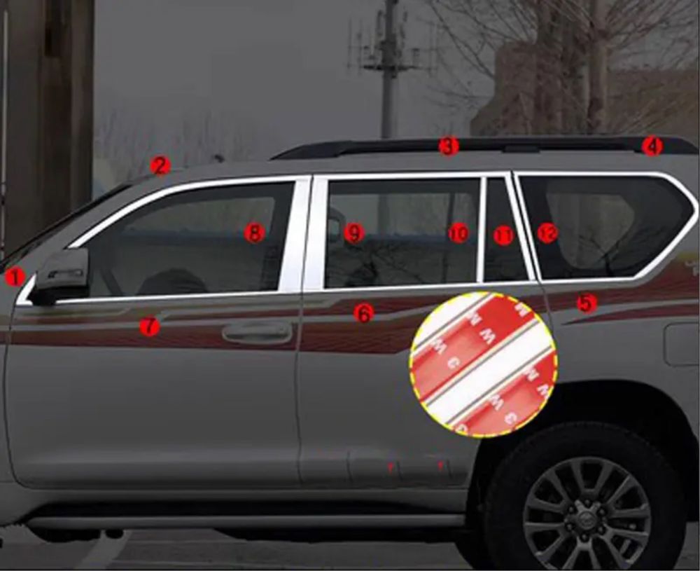 Молдинги стекол Прадо 120 Тойота gx470 уплотнитель хром полоски наклад