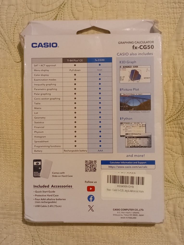Цветной графический калькулятор Casio fx-CG50 Prizm