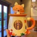 Кружка Starbucks осенняя колекция с крышкой лисой