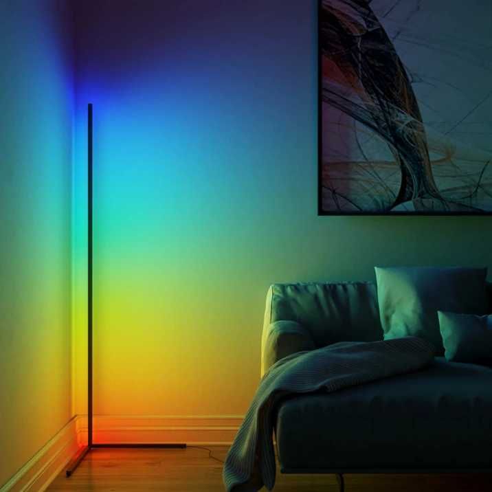 Спиральная  RGB  лампа, торшер ночник