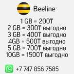 Гигабайты билайн / beeline gb по 100₸