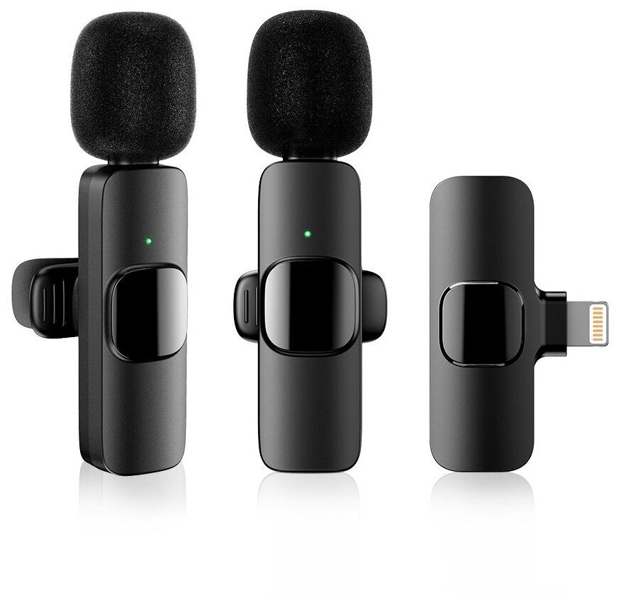 Микрофон петличка беспроводной K9, 2-микрофона, для IpHone зарядкаТси
