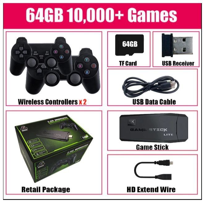 Беспроводная игровая консоль Retro Game Stick Lite  M8 64b для тв