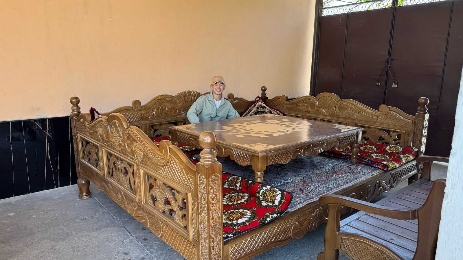 Чайная тапшана для двора Тапчан с крышей Тапшан Кафе с Тапчаном  30К