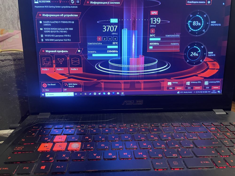 Ноутбук Asus rog GL502VMK + Steam с играми
