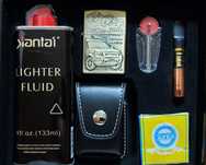 Подарочный набор бензиновая зажигалка 6в1. Зажигалка кремни фитиль чех