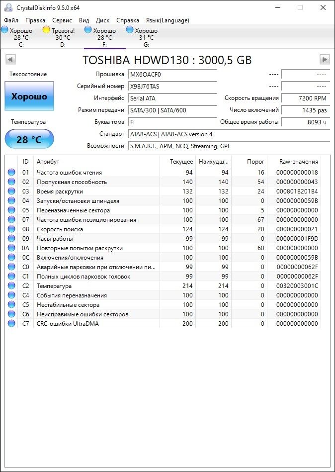 HDD 3TB. 3,5". Toshiba
