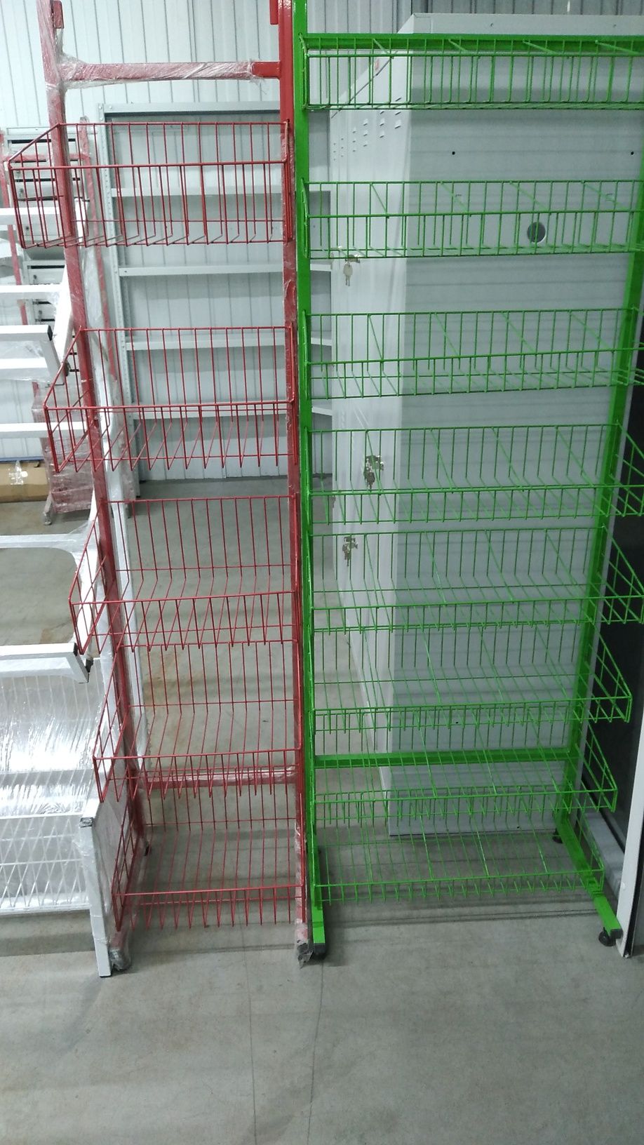 Полки Стеллажи кассовые боксы корзины