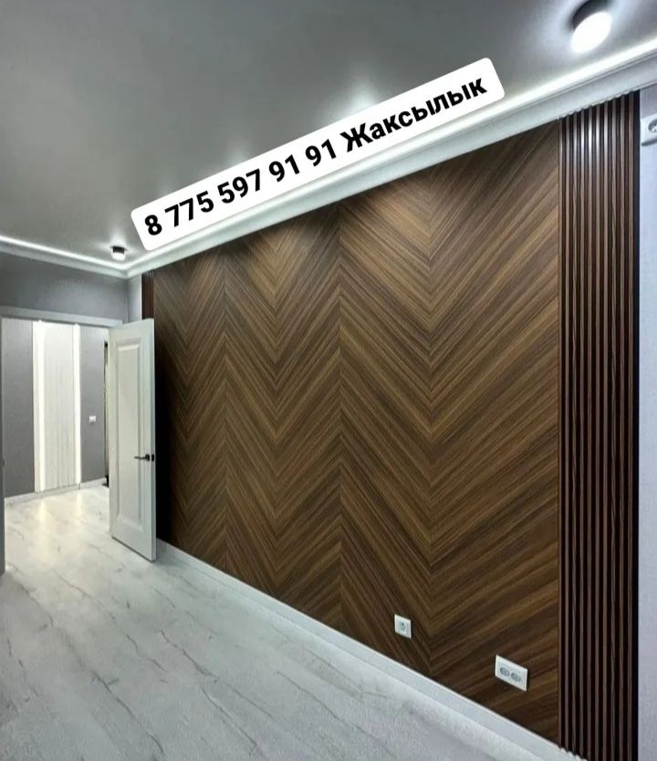 Гибкий Мрамор, Бамбук панели, Скала, Лувер, МДФ шпон со склада Астаны!