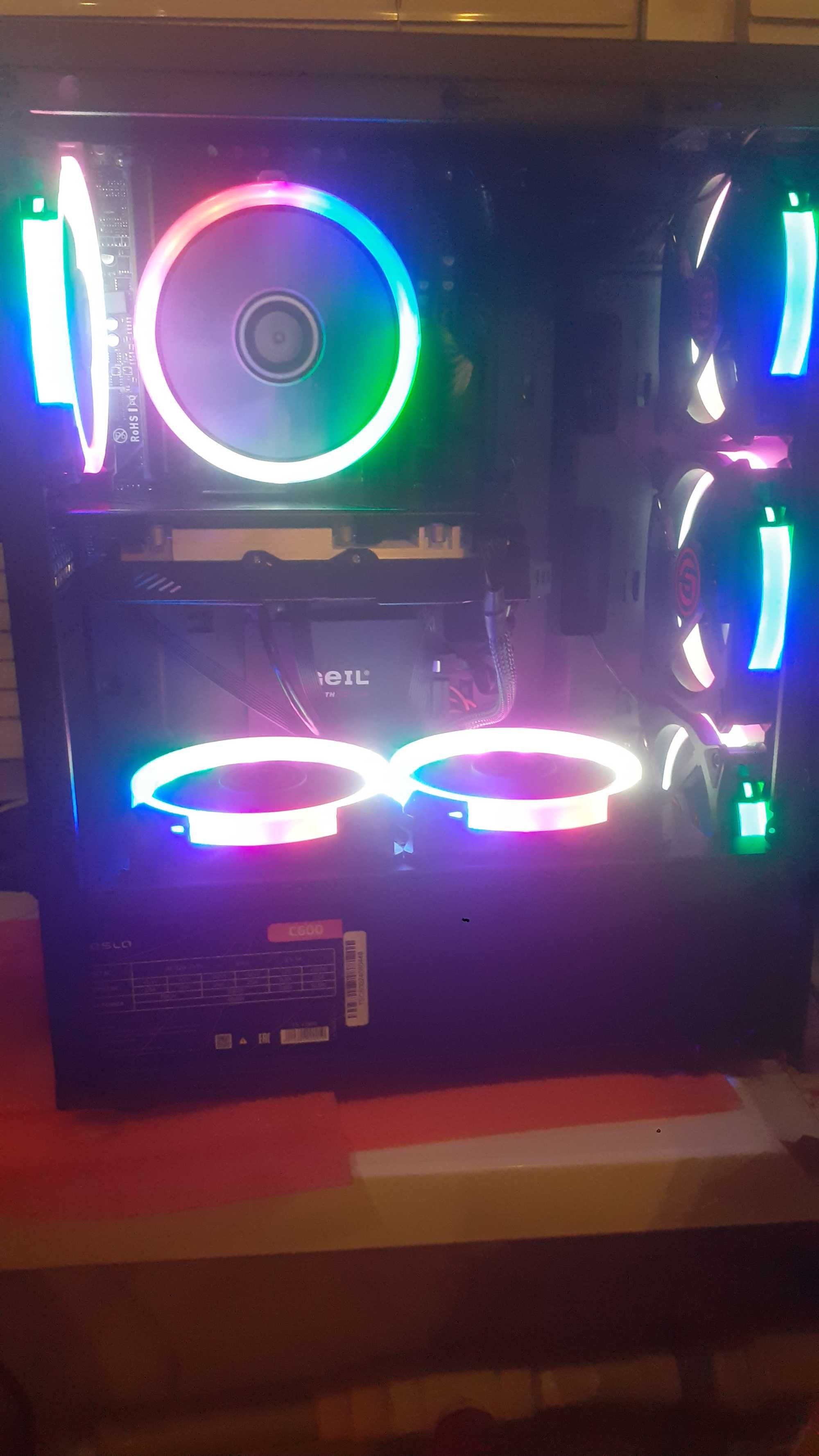 Компьютер/i7/DDR4 32Gb/RX 580/SSDM.2 256, HHD 500/500W/6*120LED