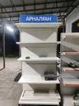 Стеллажи, витрины,полки, стойки БУ,кранштейны