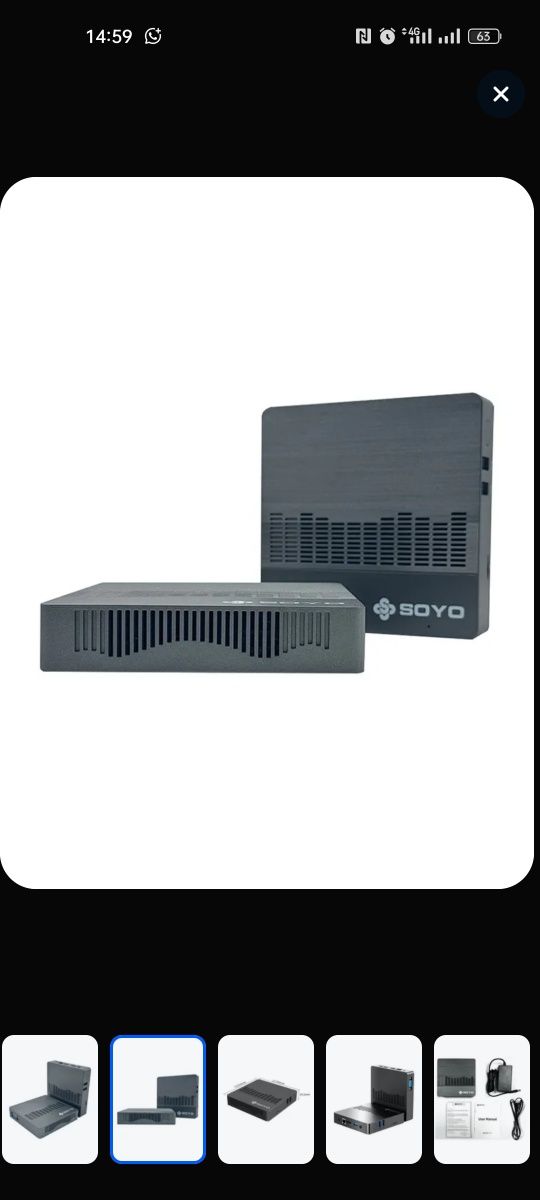 SOYO Мини-ПК (Intel Celeron N4000, RAM 6 ГБ, SSD 64 ГБ, Intel UHD Grap