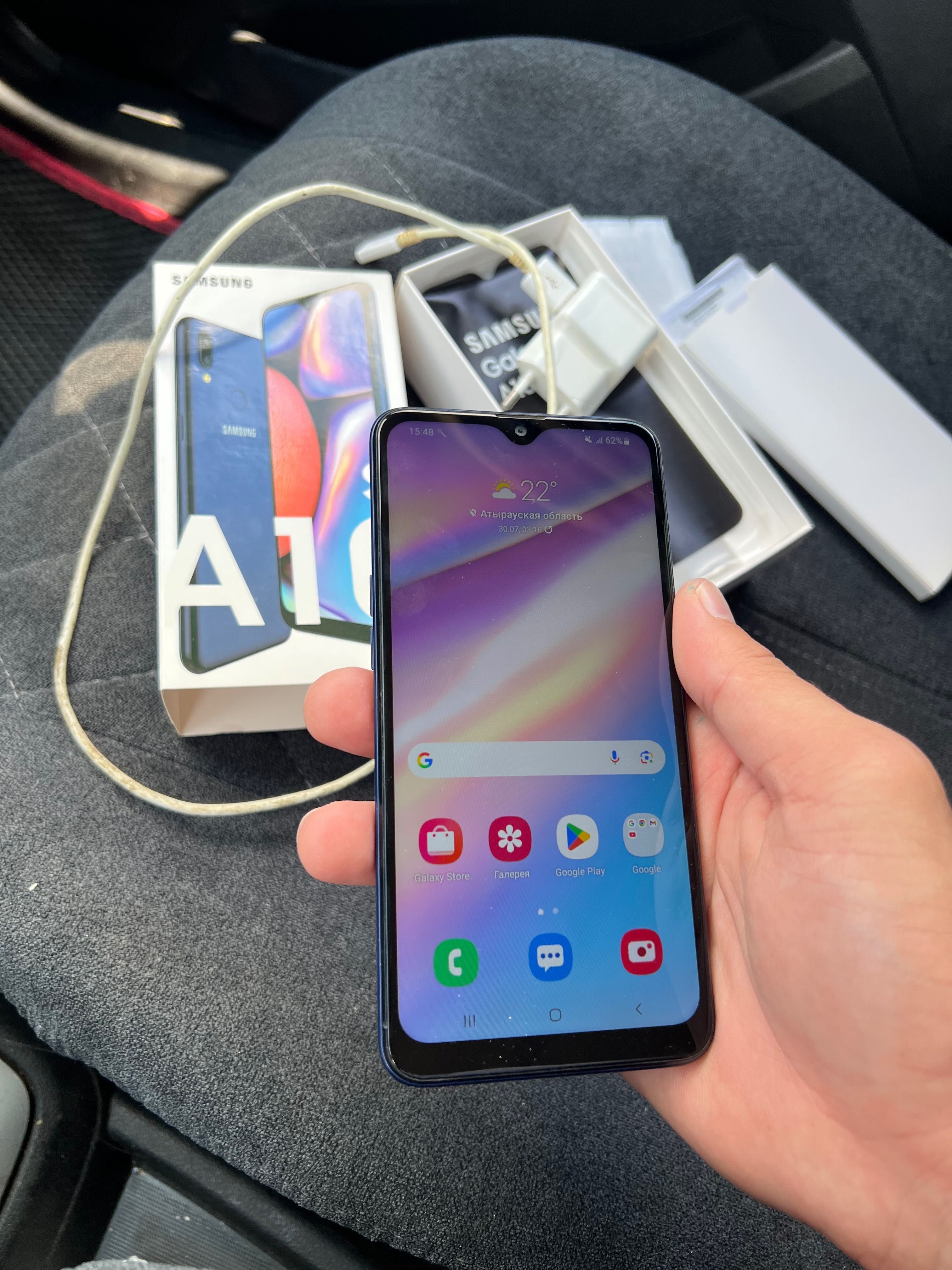 Samsung A10s полный оригинал таза телефон каробка зарядкачы бяры бар