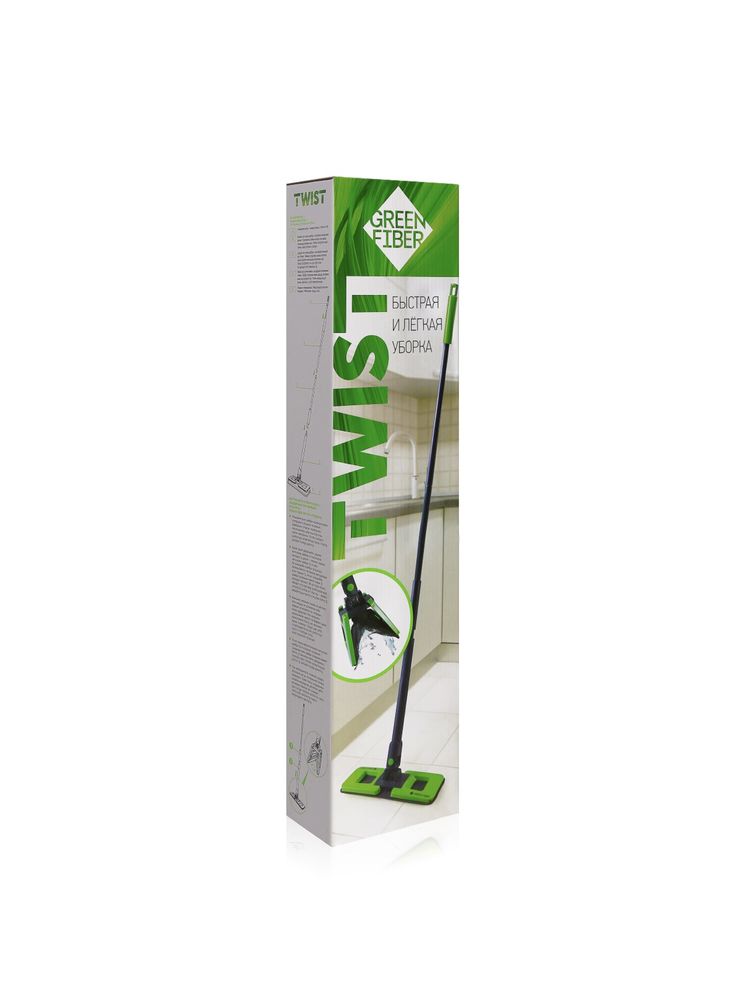 Швабра с отжимом Green Fiber TWIST greenway