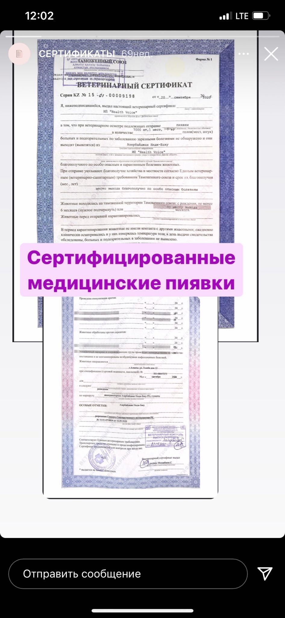 сертифицированные пиявки