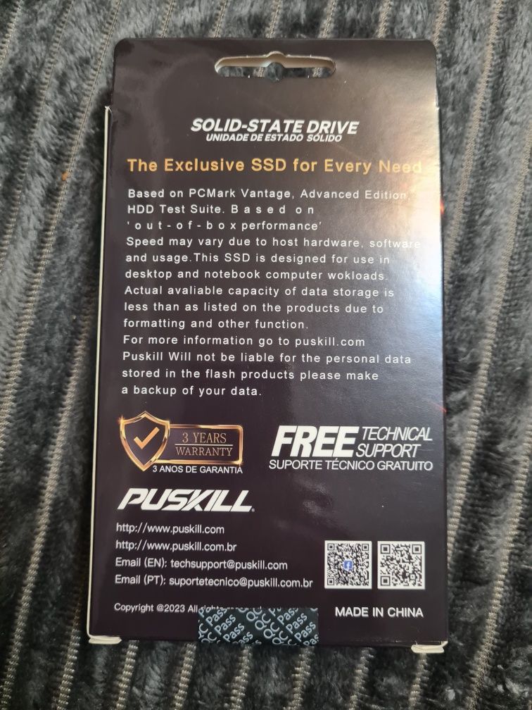SSD 2,5 PUSKLL 1 tb и OV 256 Gb.