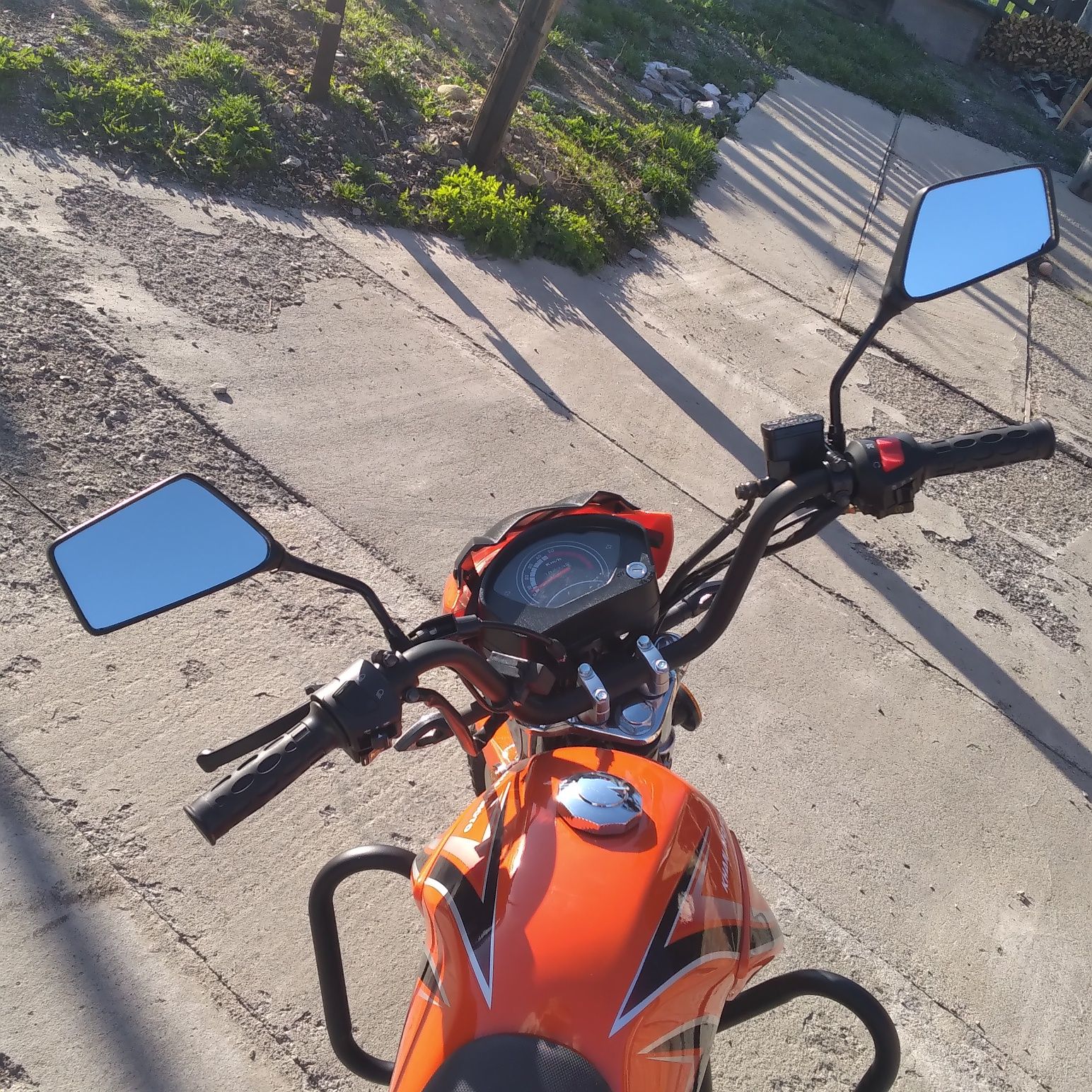 мотоцикл 48(110)куб мопед Khan Moto оранжевый с дугами альфа
