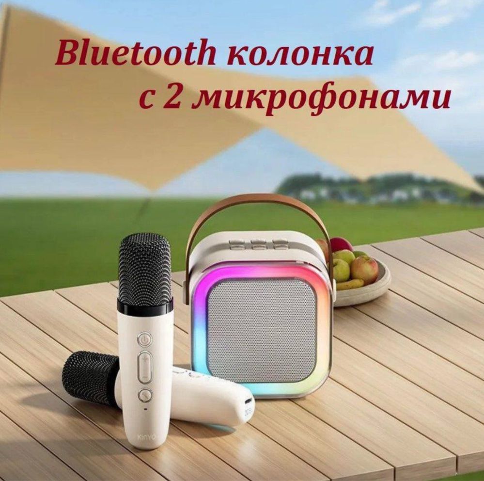 Колонки с двумя микрофонами на подарок