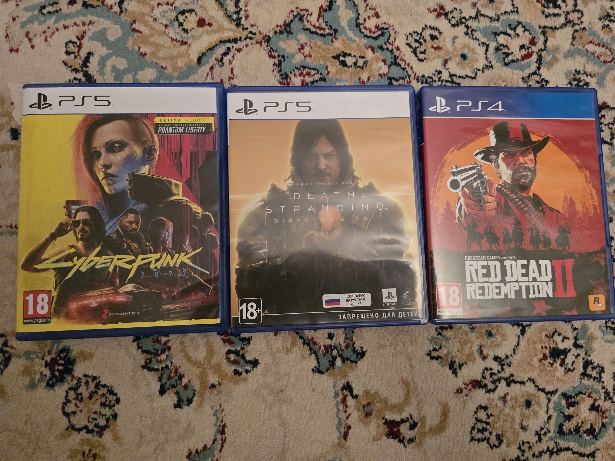 Диски ps5 (Cyberpunk 2077, Death Stranding, RDR2)