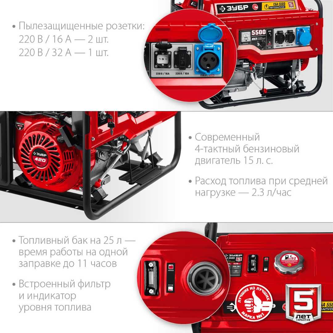 Генератор бензиновый
СБА-5500
серия «МАСТЕР»