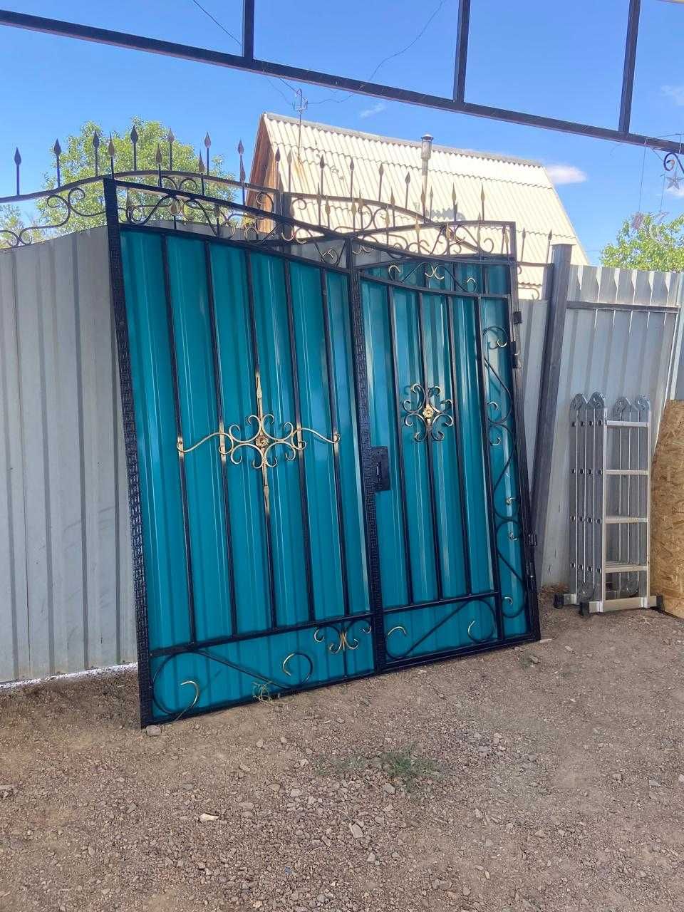 Распашные ворота из профнастила(откатные). Установка бесплатно.