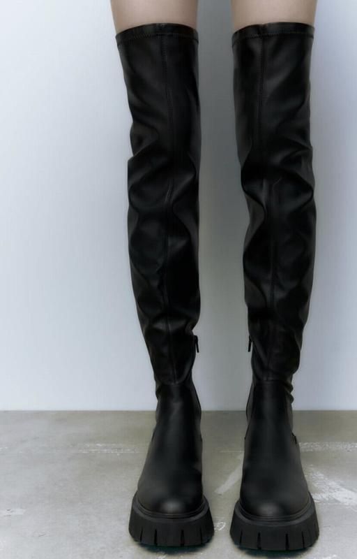 Ботфорты ZARA из натуральной кожи