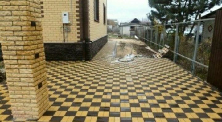Укладка брусчатки бордюр тротуар