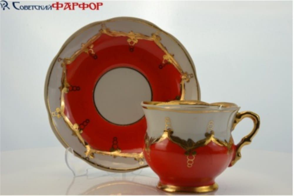 Чайный сервиз  Красный Бутон Барановский завод СССР