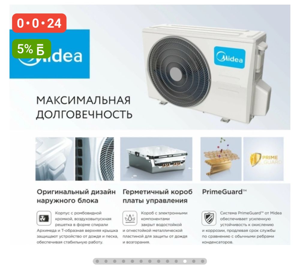 Продам кондиционер 24 midea