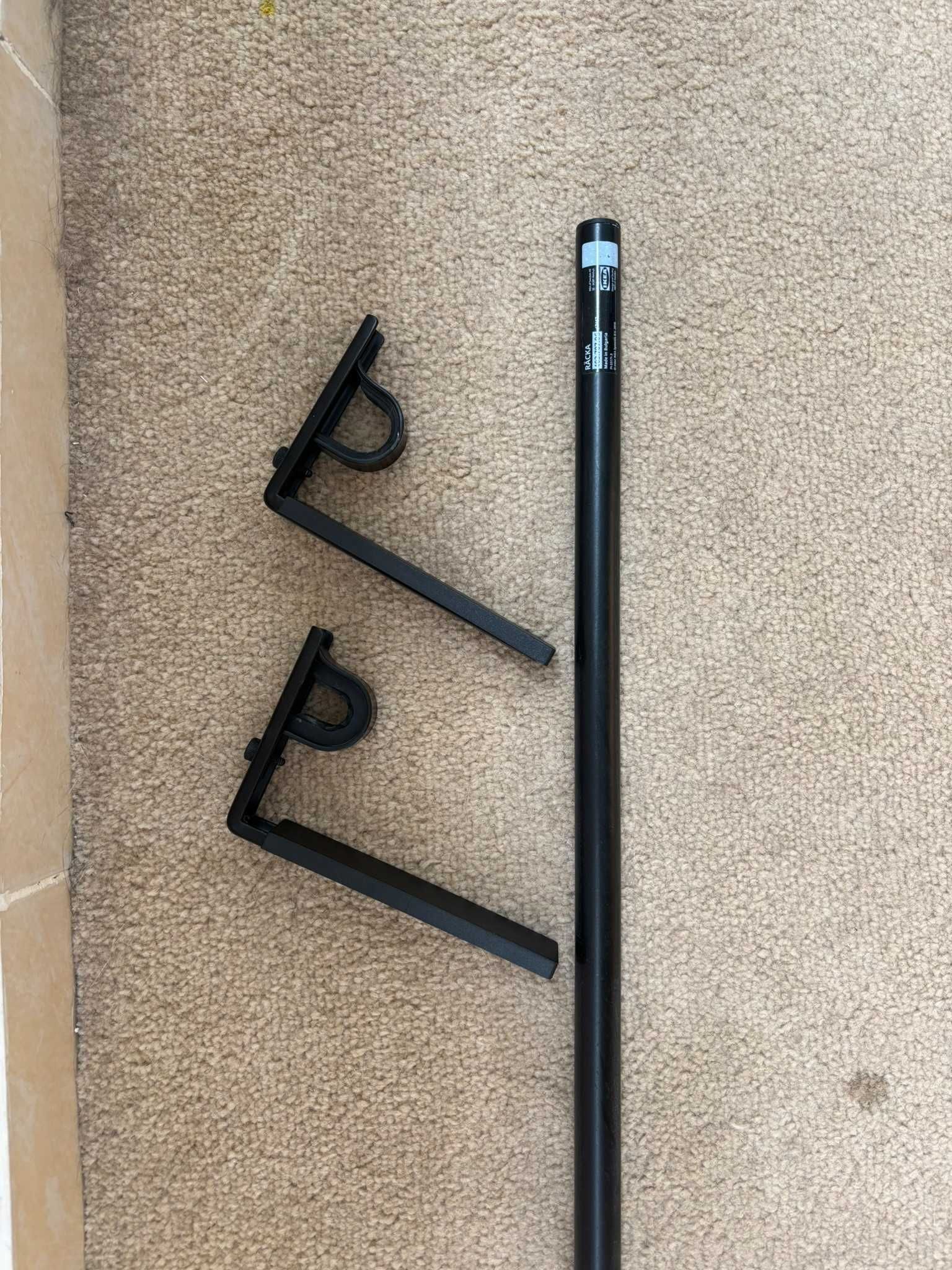 Карниз гардинный, черный 210-385 см IKEA RÄCKA РЭККА