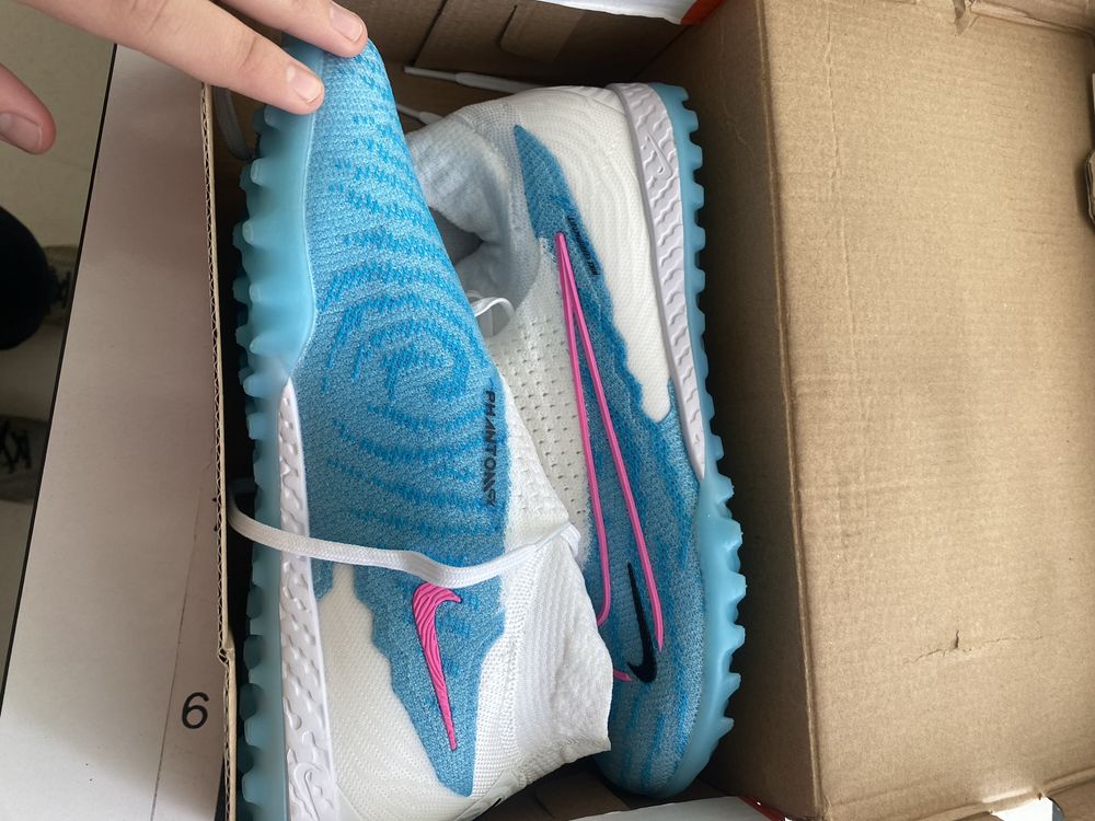 Nike Phantom GX Синяя расцветка СОРОКОНОЖКИ ФУТБОЛ БУТСЫ