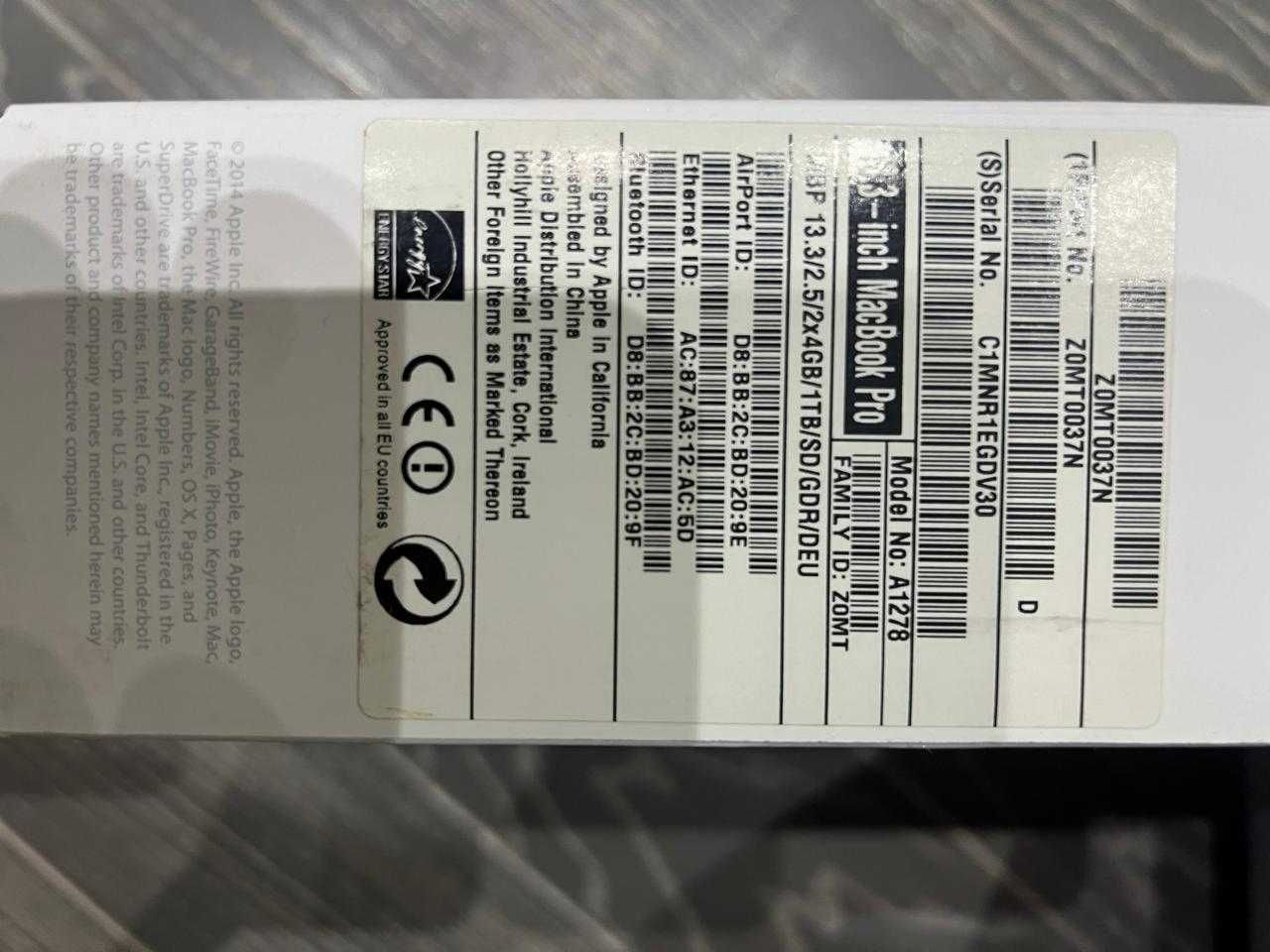 Mac book pro a1278