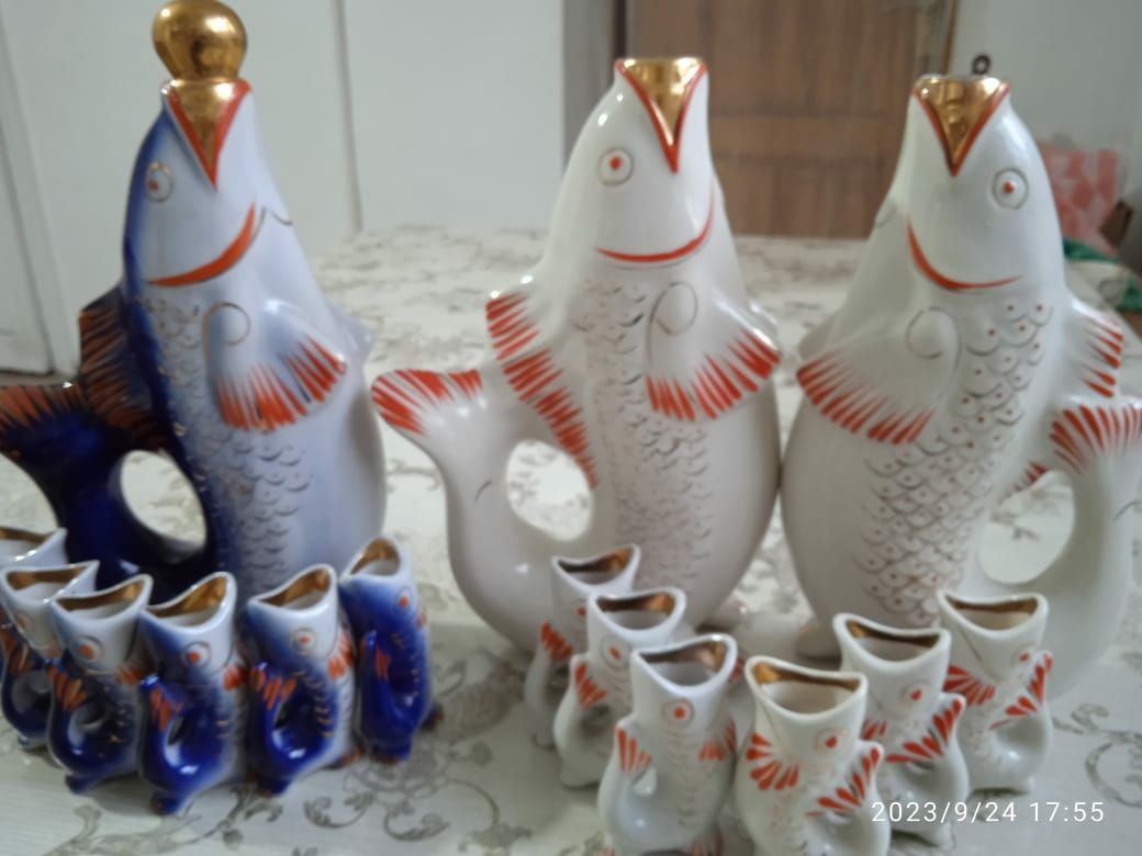 Продам статуэтка рыбки коньячный набор