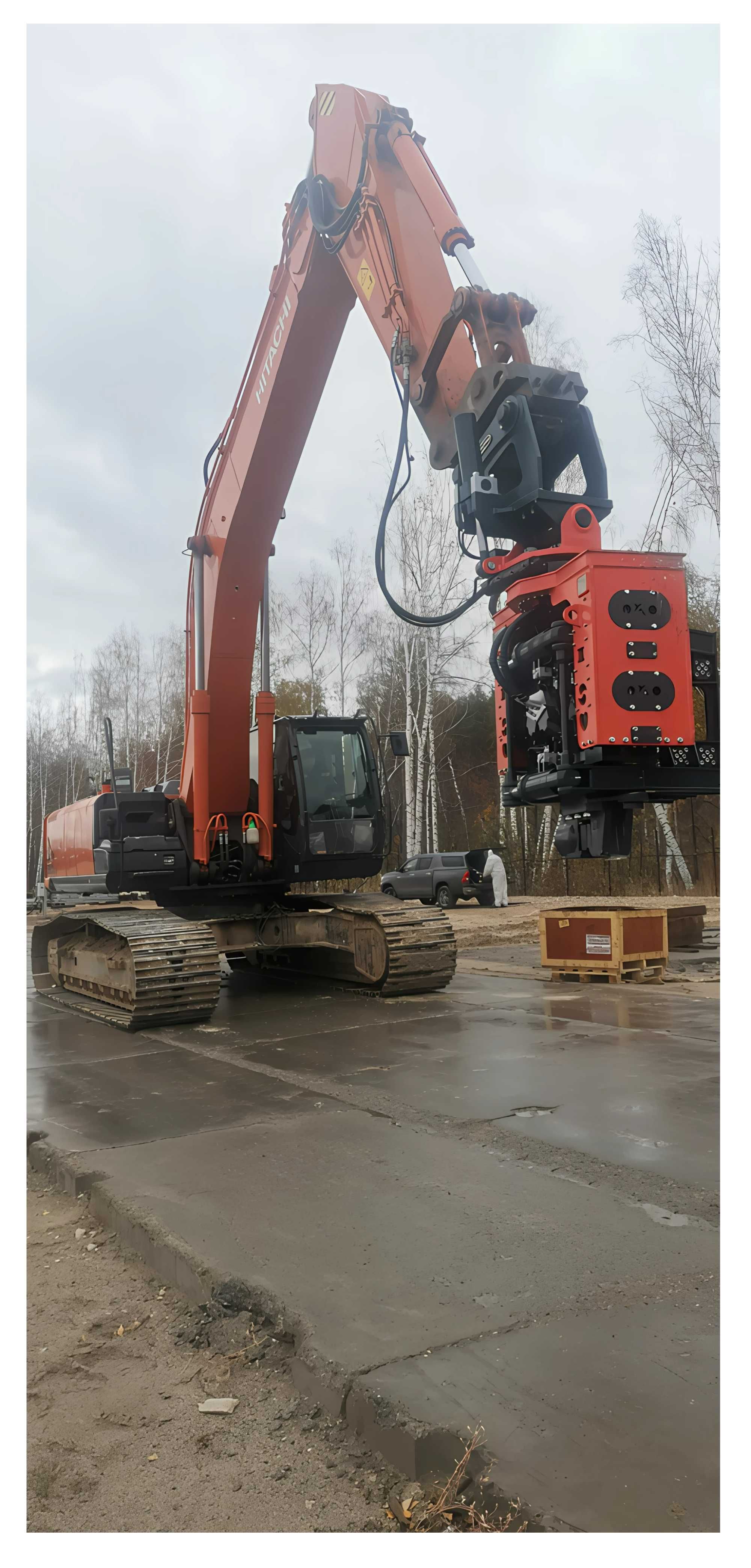 Вибропогружатель с боковым захватом для экскаватора 30-35 тонн