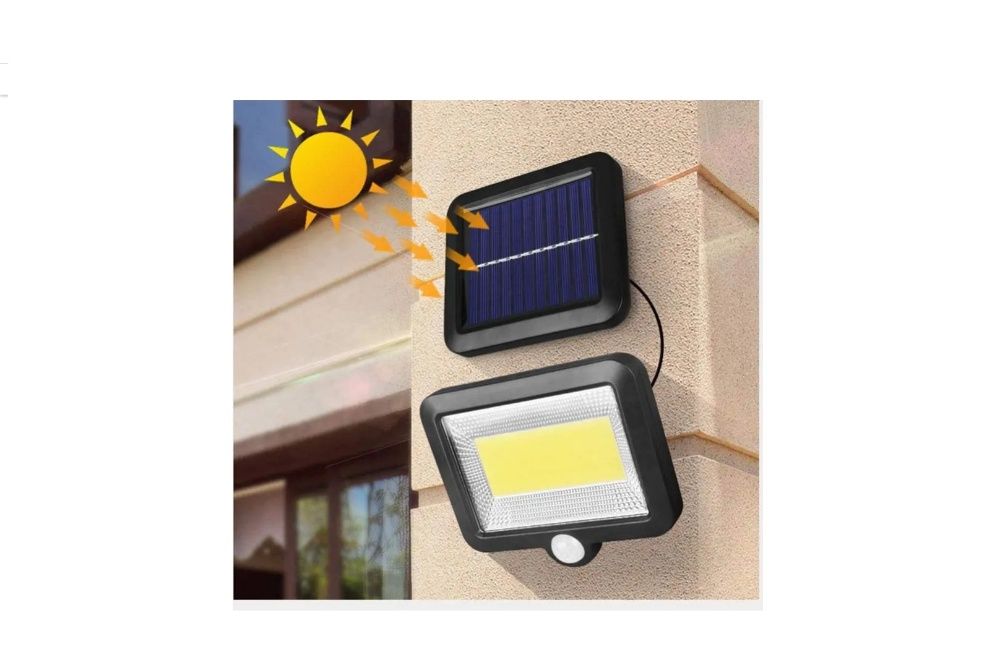 Лампа 100 LED автономная с солнечной панелью и датч. движения
