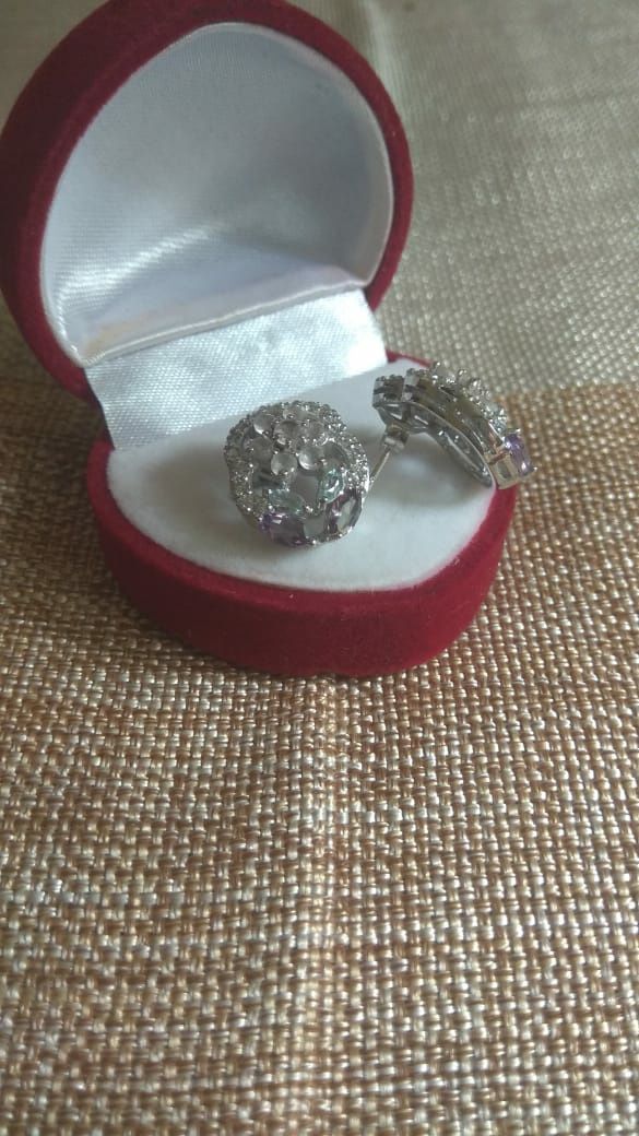 Серьги новые серебро с натуральным камнем