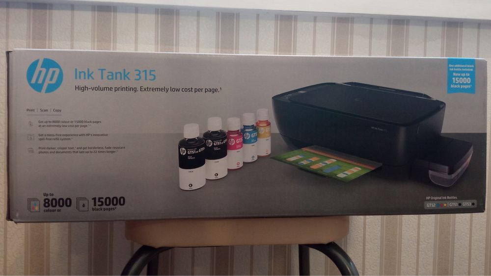 Новые 3 в 1 принтер ксерокс сканер HP ink tank 315