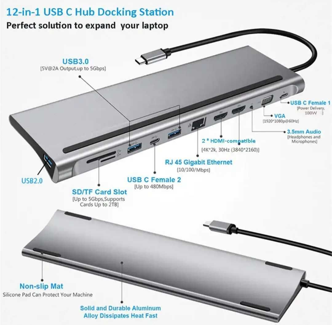 HUB (Док-станция) для MacBook 13 в одном. + Доставка. Алматы.