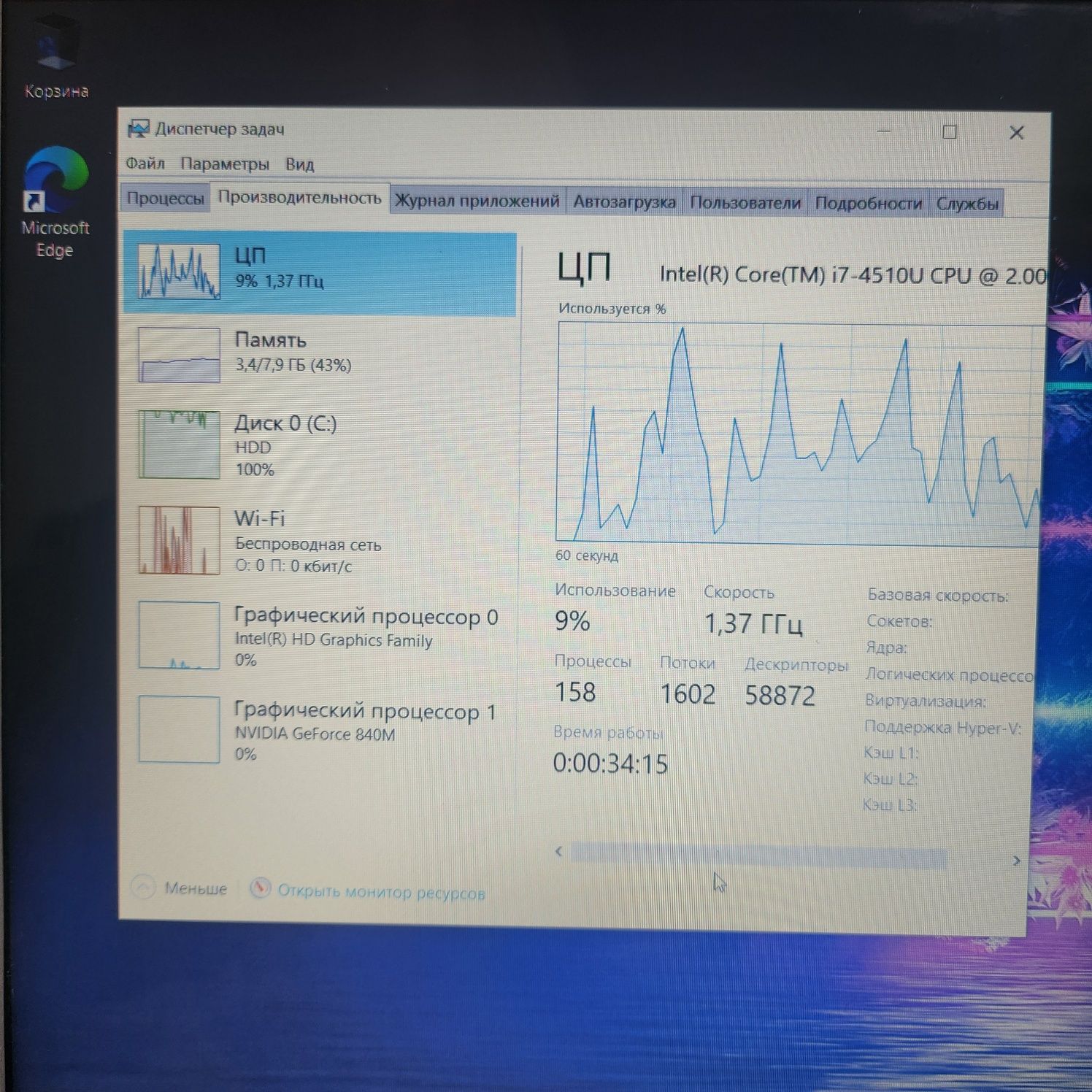 Lenovo Core i7 8GB GeForce 840M мощный ноутбук в идеале