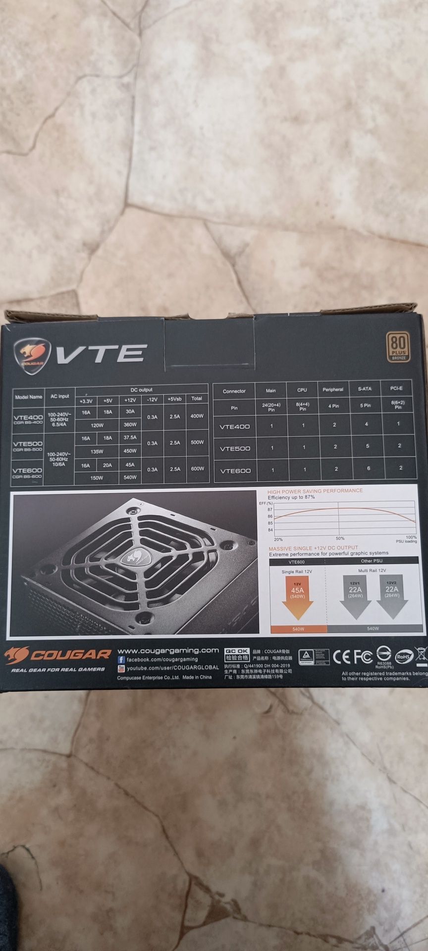 Блок питания Cougar VTE 600