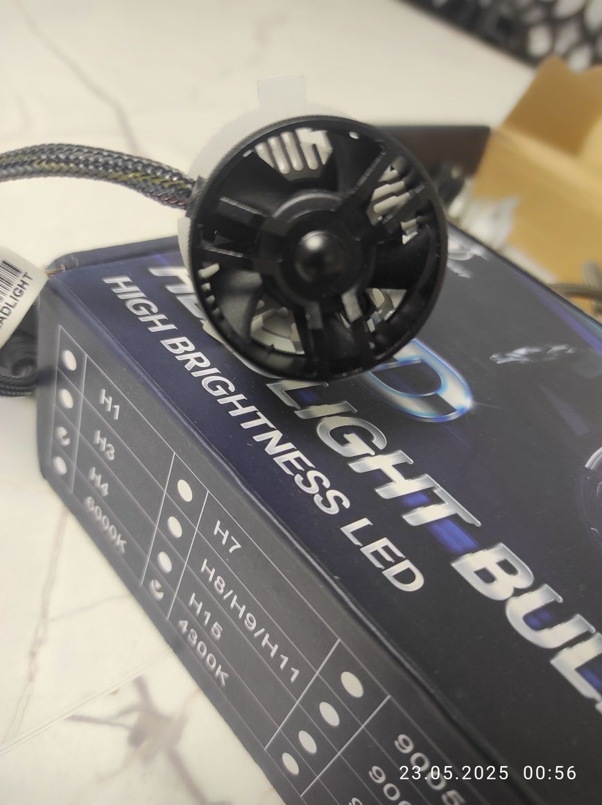 LED лампы H4 DawnKnight K7C — комплект 3 шт (2 б/у + 1 новая)