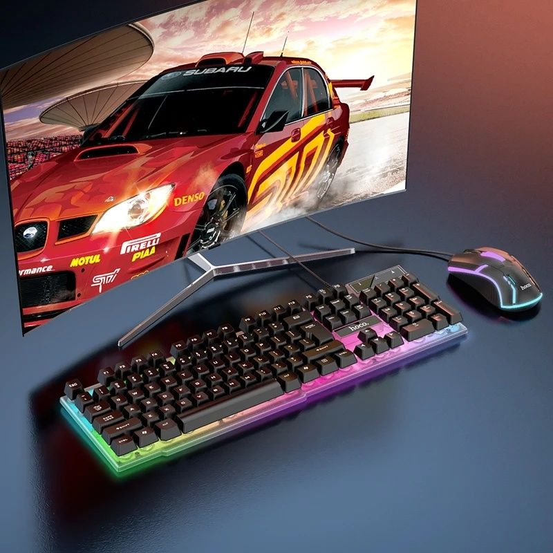 Игровая проводная клавиатура и мышь с подсветкой HOCO GM11, рус версии