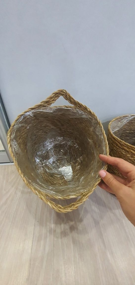 Кашпо плетеное натуральное