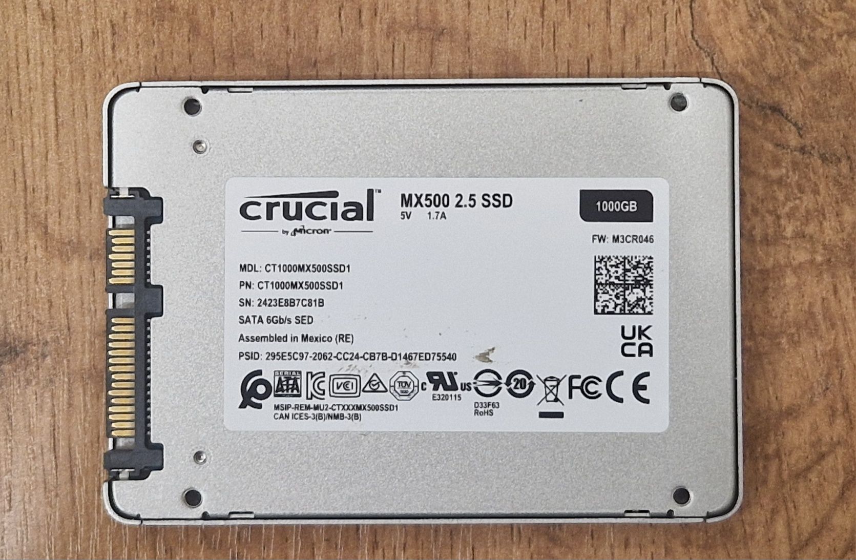 SSD диск 1TB SATA 2.5" Crucial MX500