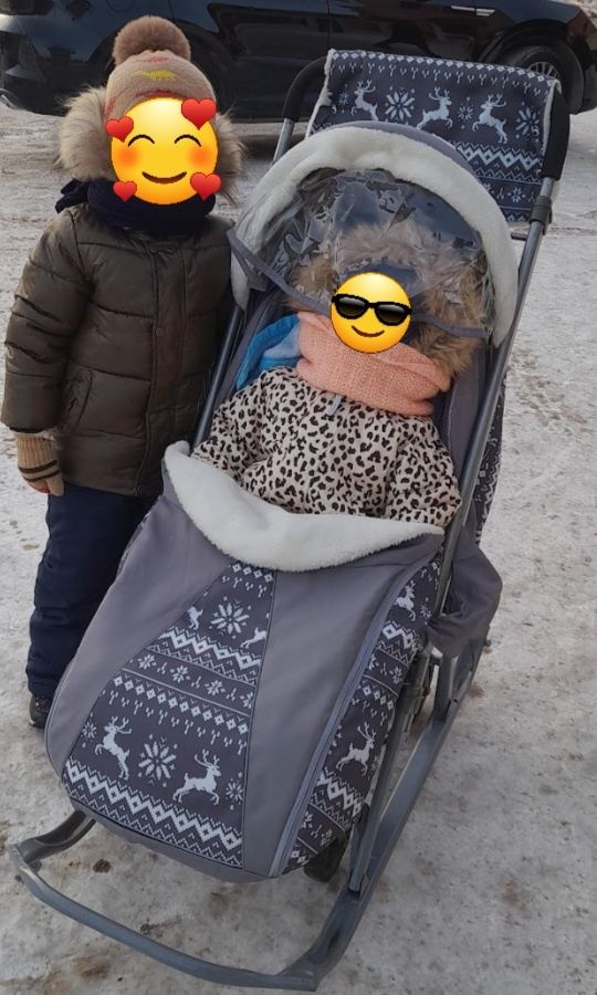 Коляска сани 2 в 1