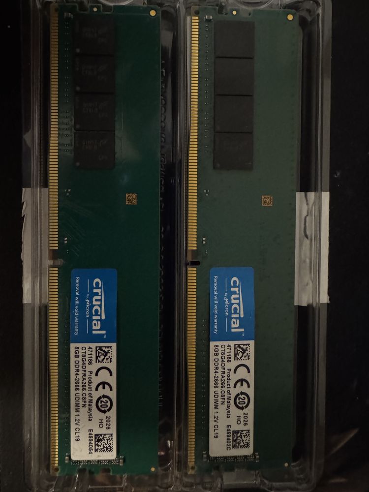 Продам комплект оперативной памяти ddr4 2666 MHz, 16Gb, crucial