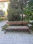Скамейка из дерева и высоко-прочного металла