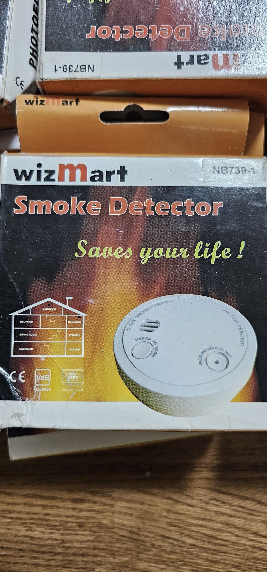 Автономный пожарный детектор дыма Wizmart nb739-1 с аккумулят
